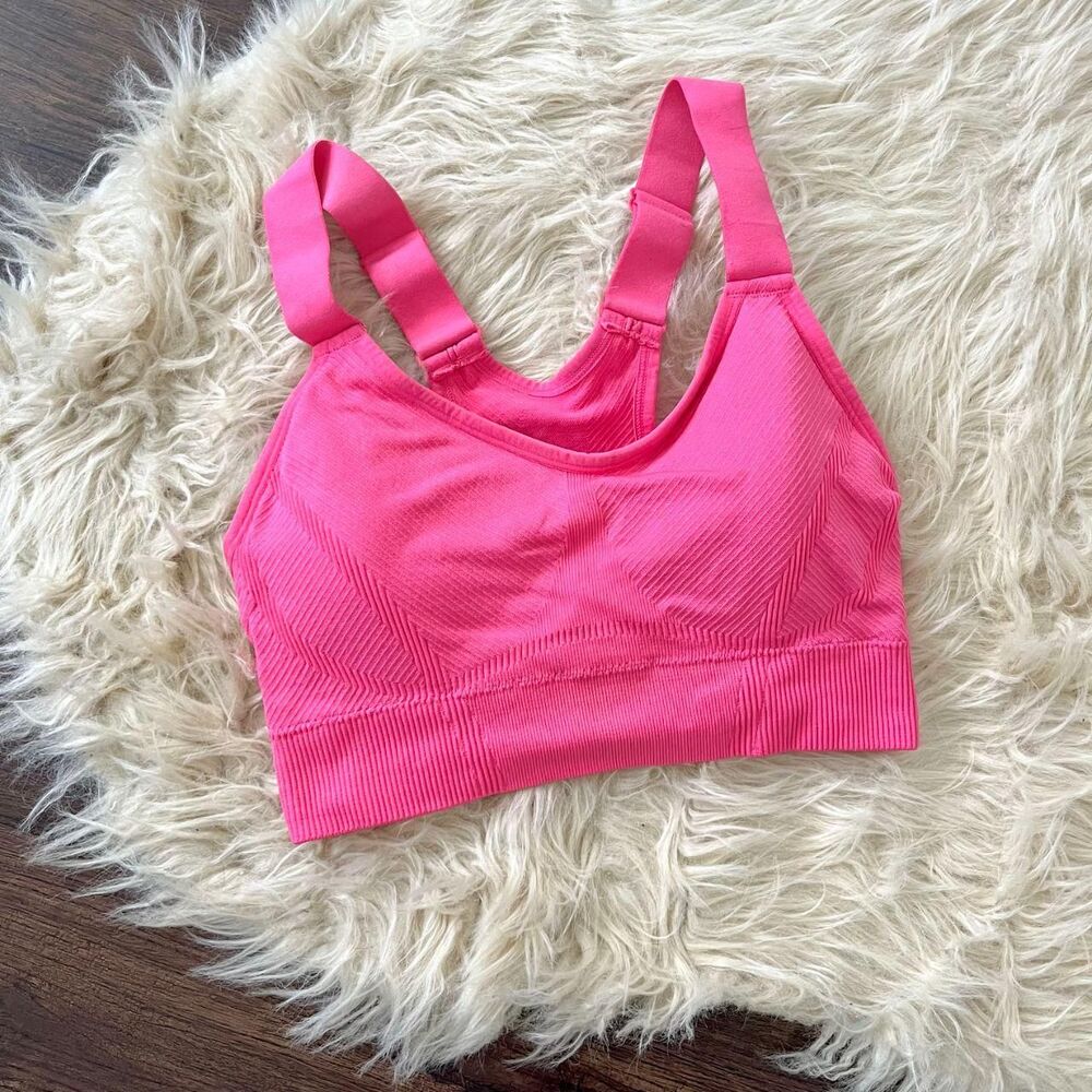 NWOT Pink New Balance seamless cropped sports bra Size M